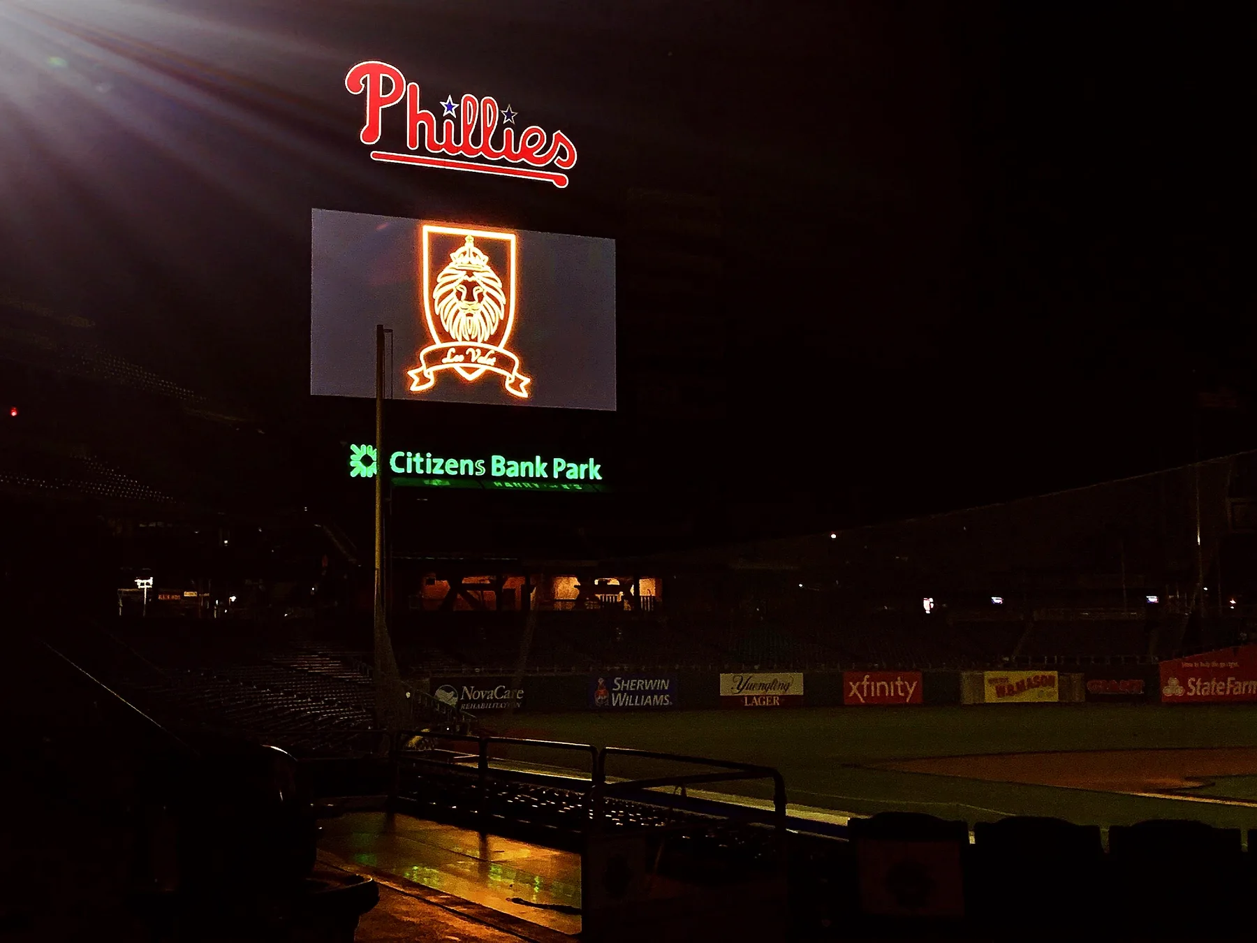 The Leo Valet crest displayed on a stadium screen