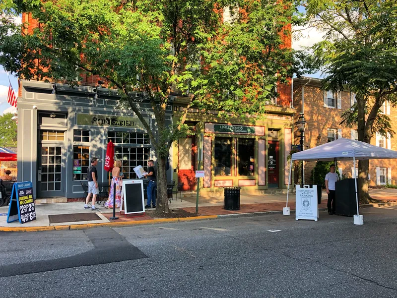 Curbside valet stand outside a restaurant